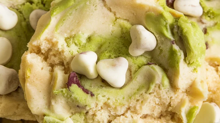 White Chocolate Pistachio Pudding Cookies - Featured