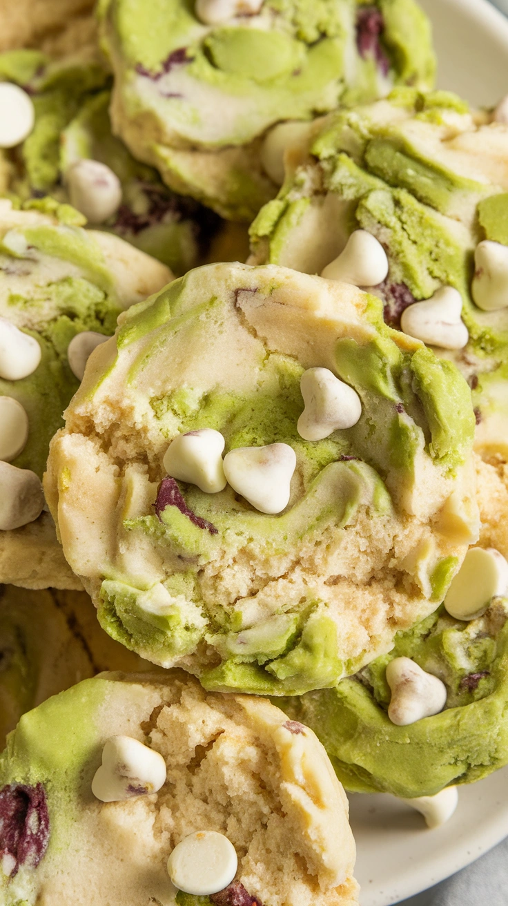 Soft Pistachio Pudding White Chocolate Cookies
