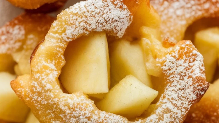Apple Fritters with Powdered Sugar - Featured