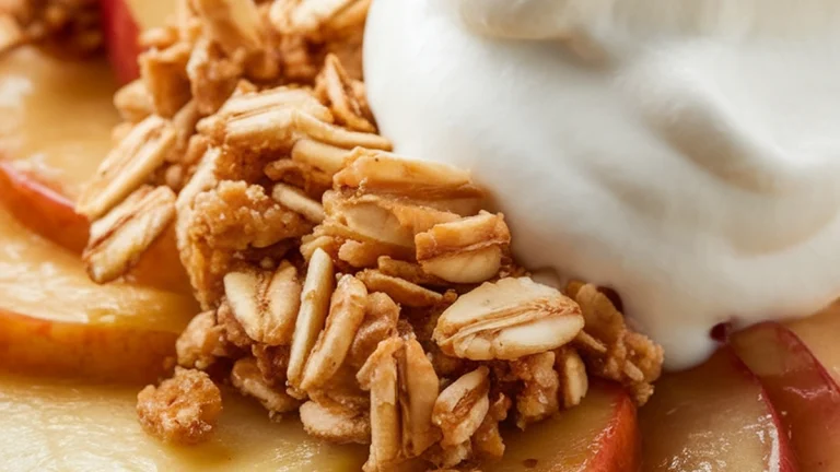 Apples with Cinnamon Oat Brown Sugar Topping - Featured