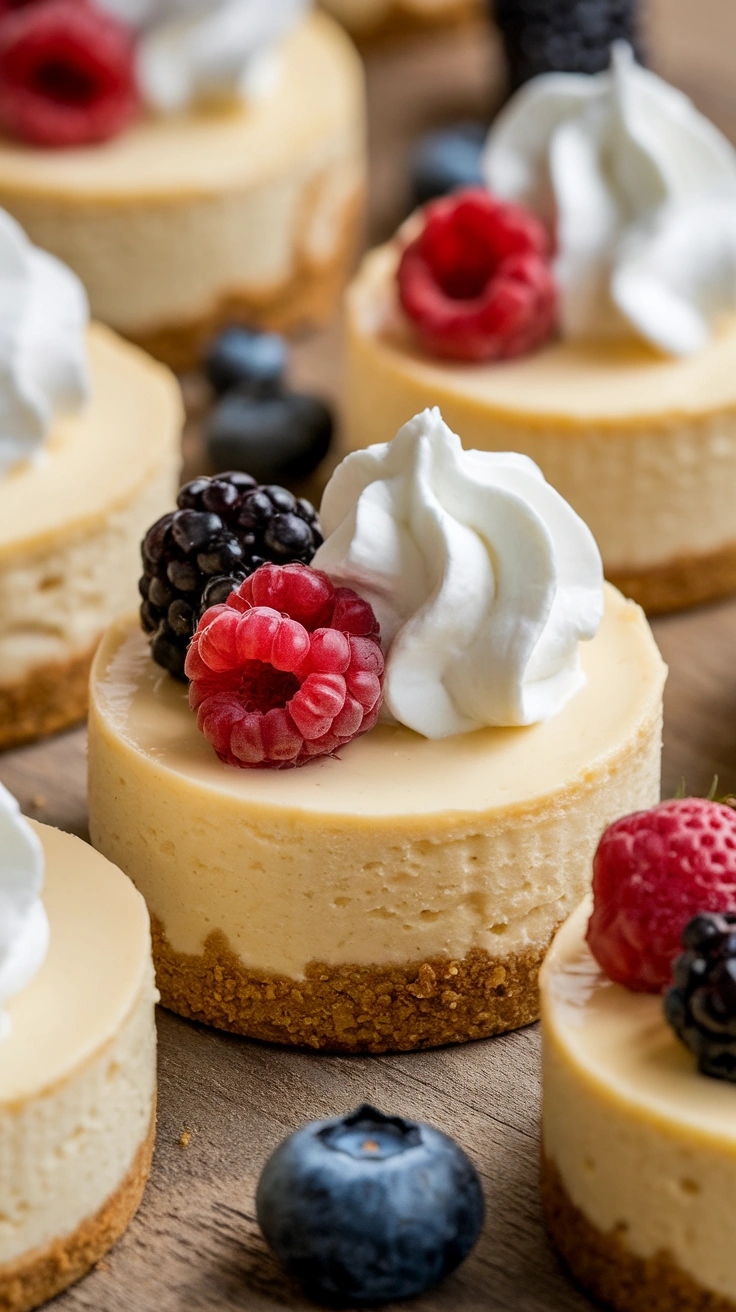 Bite-Sized Baked Mini Cheesecakes