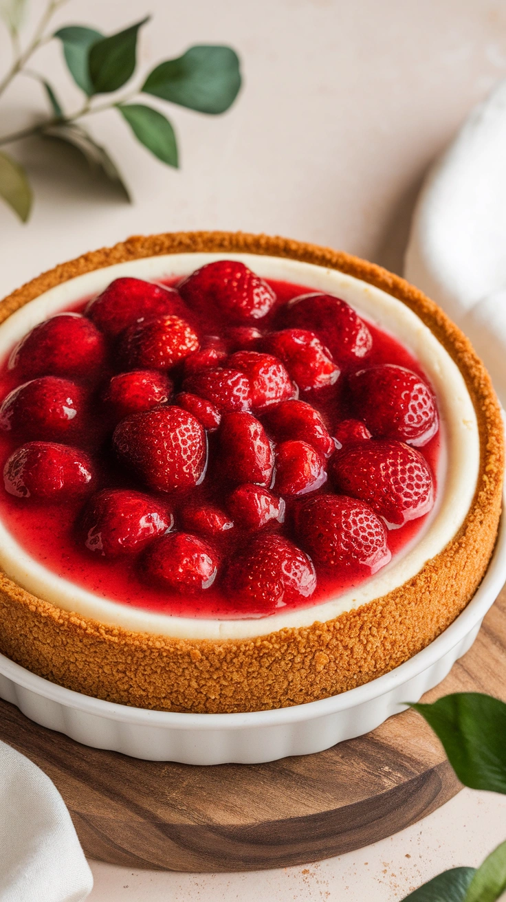 Fresh Strawberry Baked Cheesecake