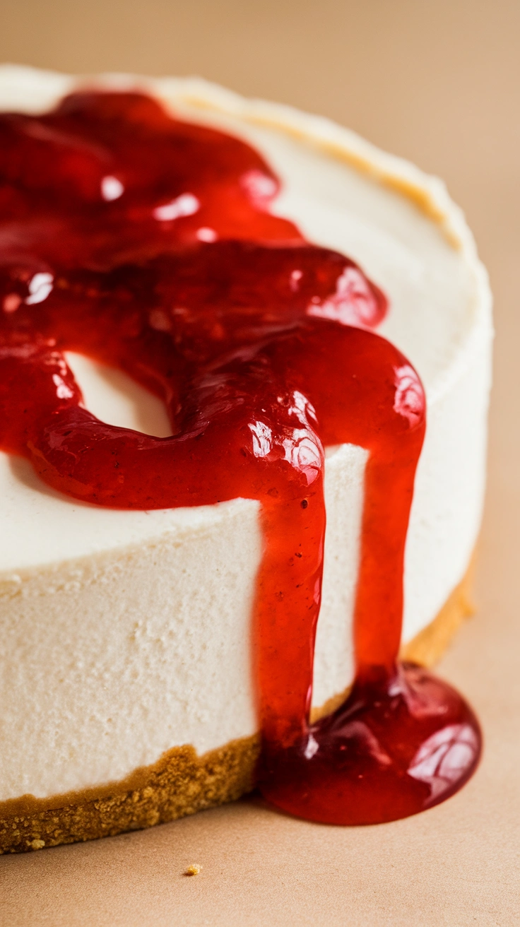 Traditional Baked Strawberry Cheesecake