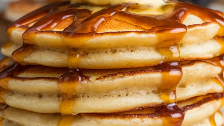 Banana Durian Coconut Pancakes with Palm Sugar Caramel - Featured
