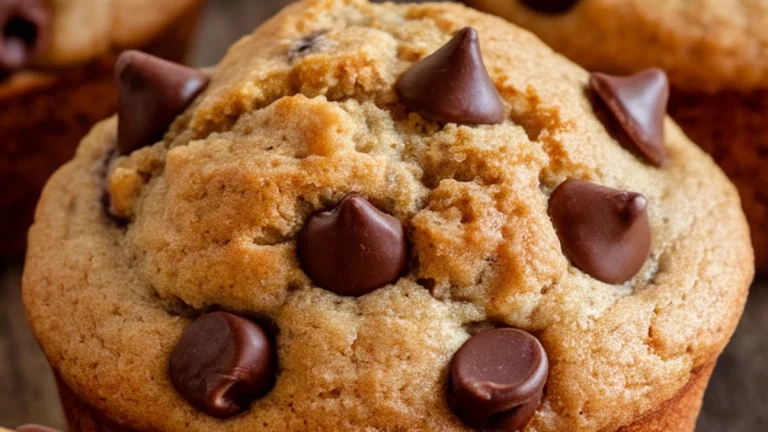 Banana Muffins with Chocolate Chips - Featured