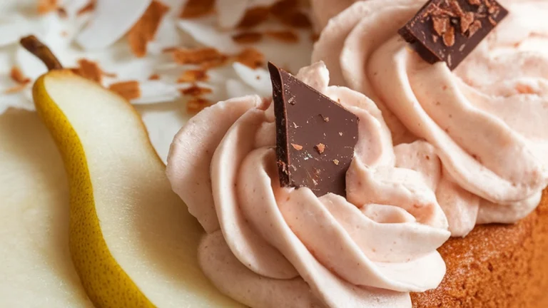 Banana Pear Cake with Rose Jam Coconut Cream - Featured