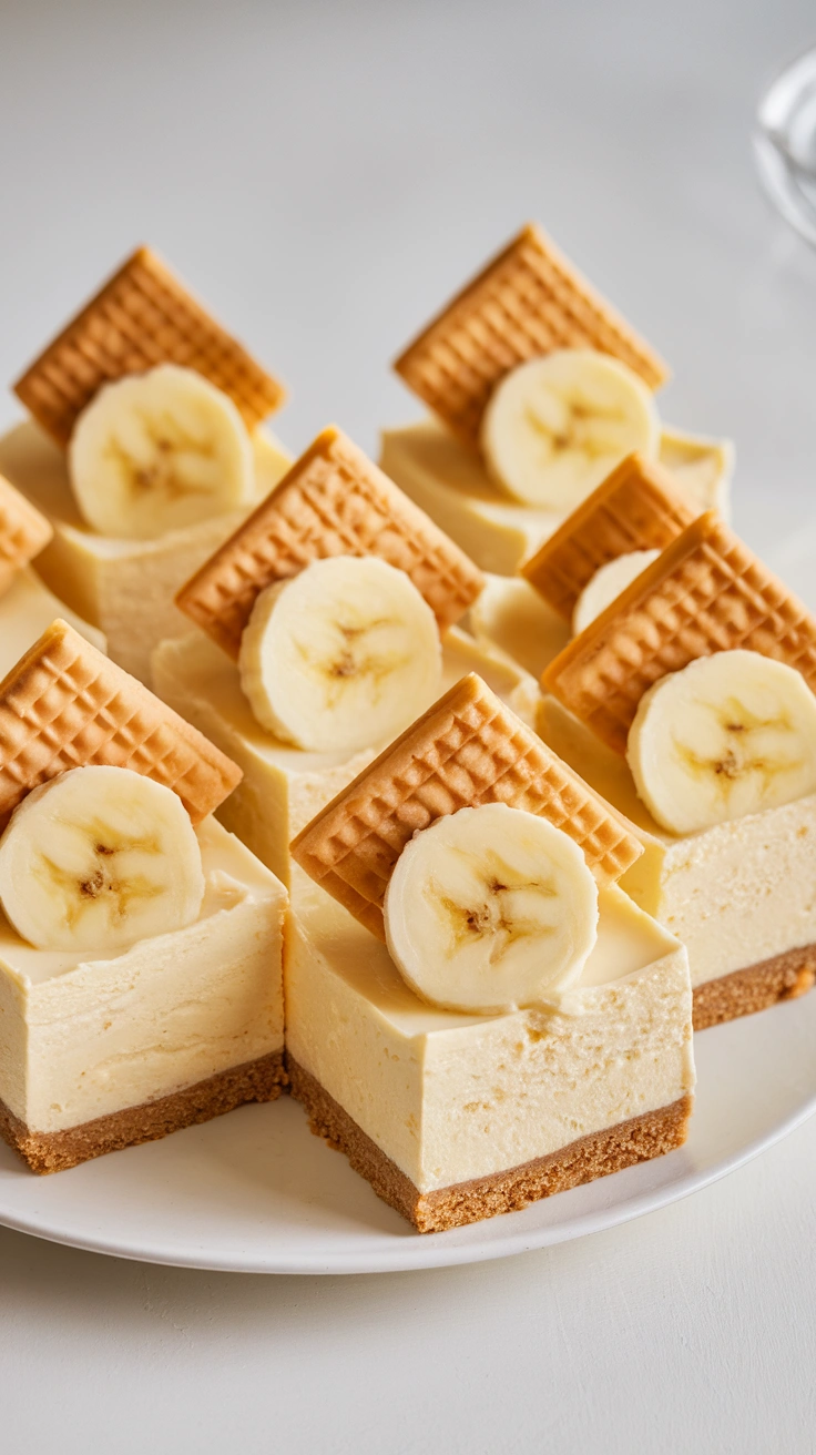Baked Banana Pudding Cheesecake Squares