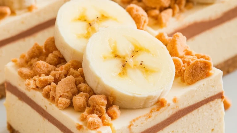 Banana Pudding Cheesecake Squares - Featured