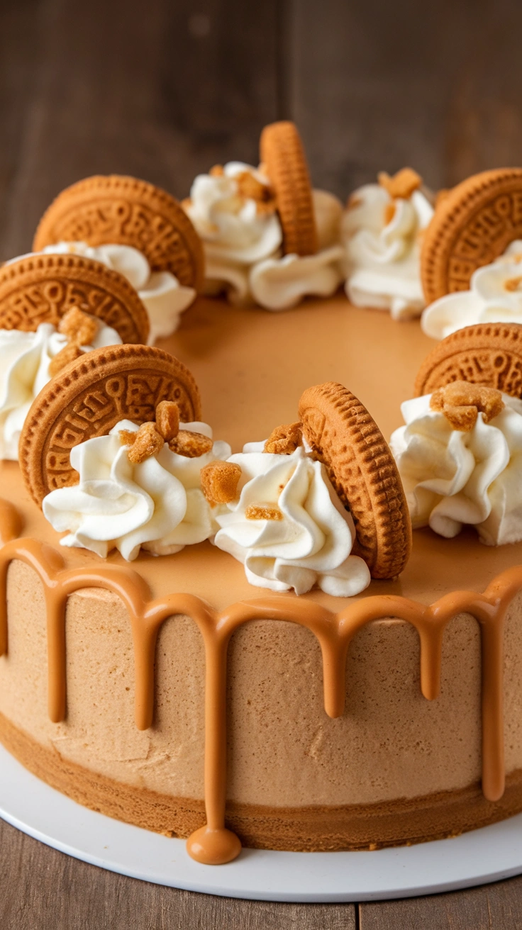 Baked Biscoff Cookie Butter Cheesecake