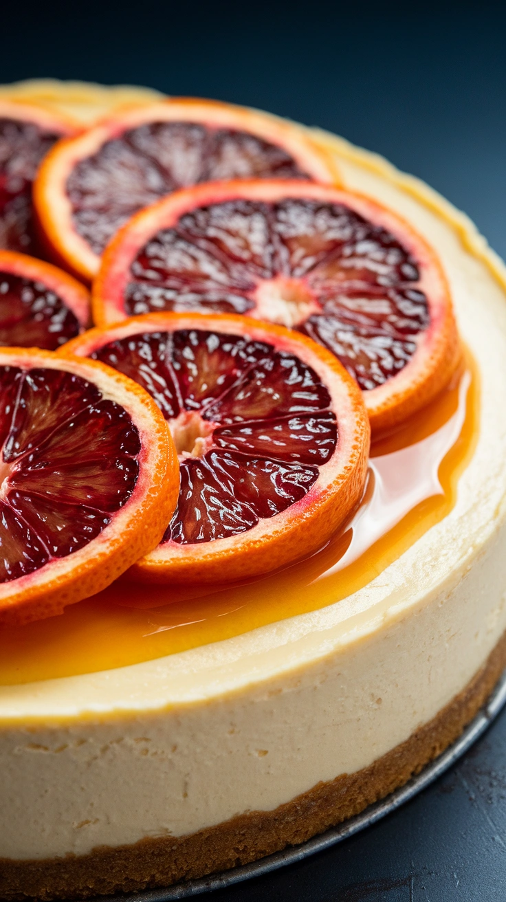 Baked Blood Orange Cheesecake