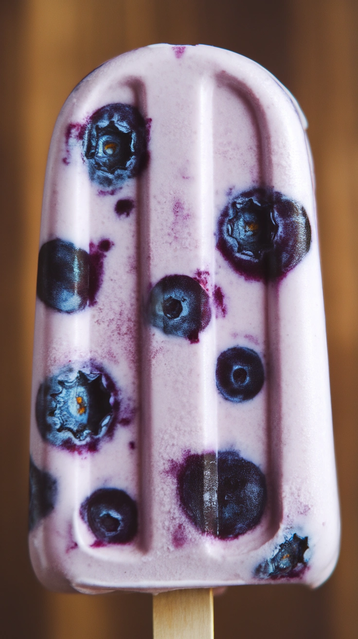 Frozen Blueberry Cheesecake Popsicles