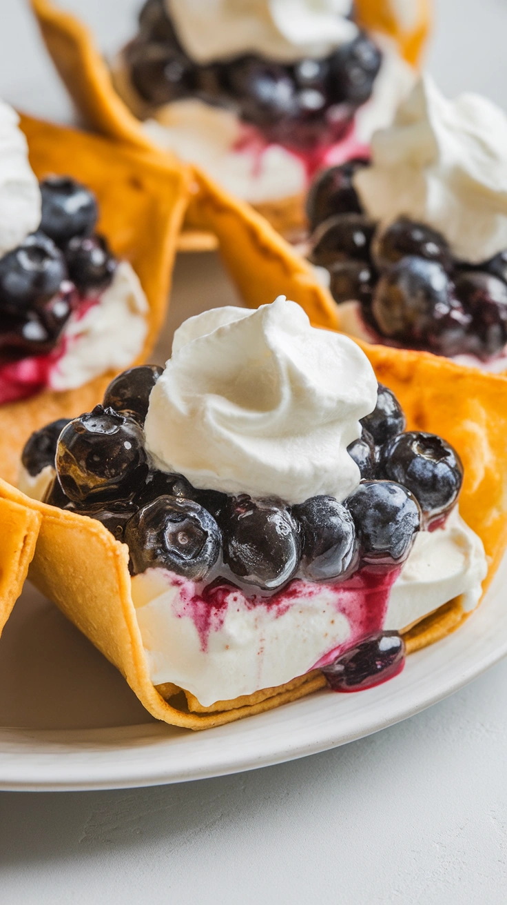 Sweet Blueberry Cheesecake Tacos