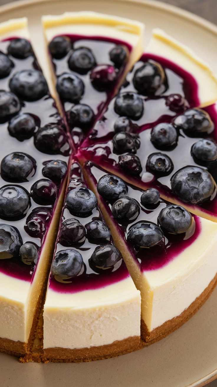 Fresh Blueberry Cottage Cheese Cheesecake