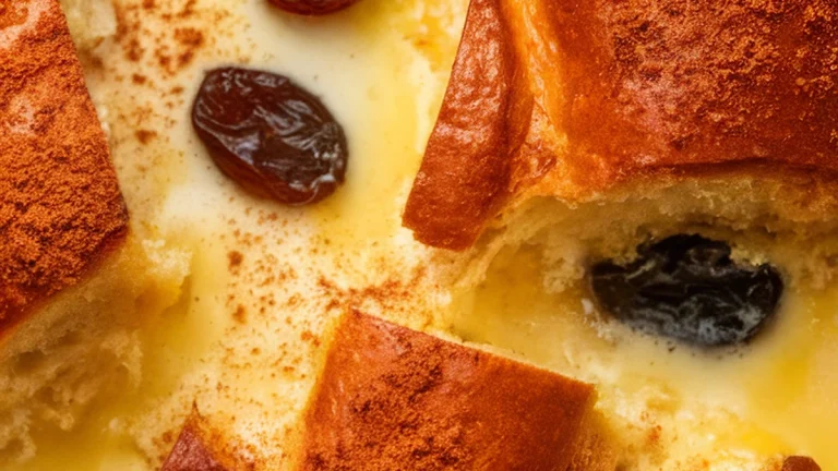 Bread Pudding with Cinnamon and Vanilla - Featured