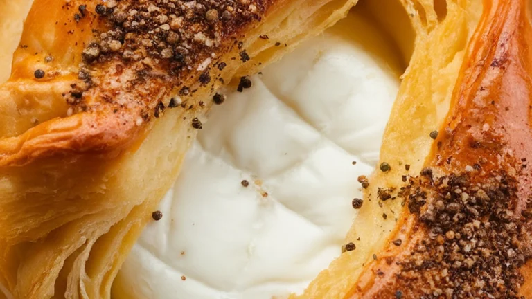 Brie in Puff Pastry with Black Pepper - Featured