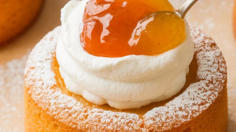 Butter Cakes with Jam and Cream - Featured