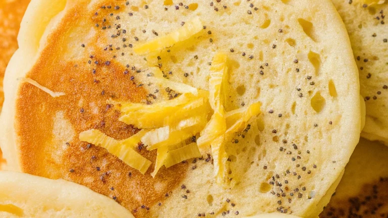 Buttermilk Pancakes with Lemon Zest and Poppy Seeds - Featured