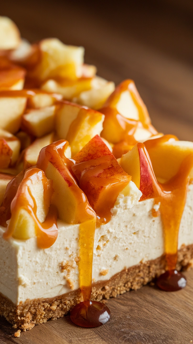 Homemade Caramel Apple Cheesecake Bars