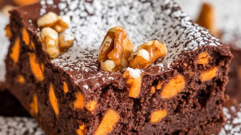 Carrot Brownies with Dark Chocolate and Walnuts - Featured