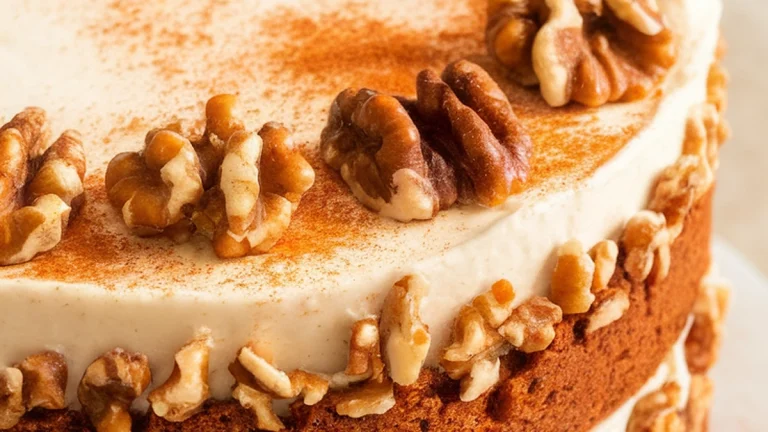 Carrot Walnut Cake with Cream Cheese Frosting - Featured