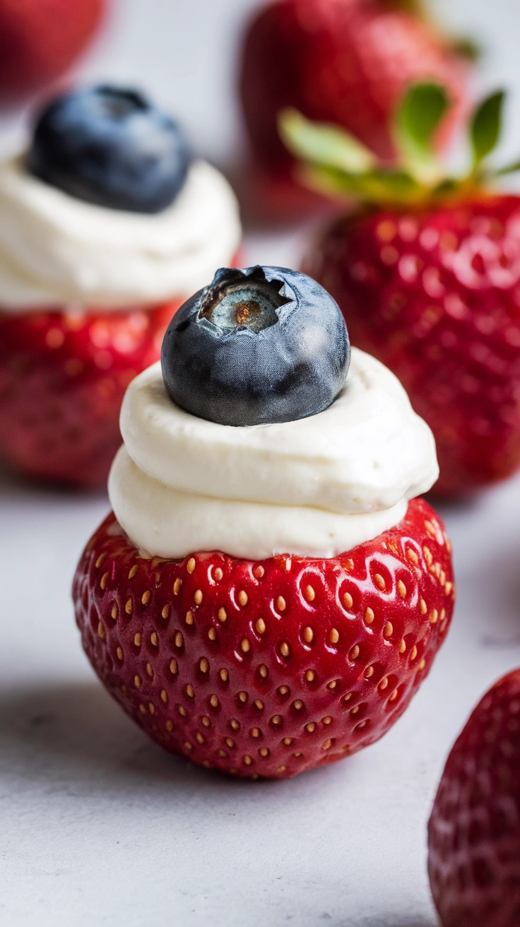 Low-Carb Cheesecake Stuffed Strawberries