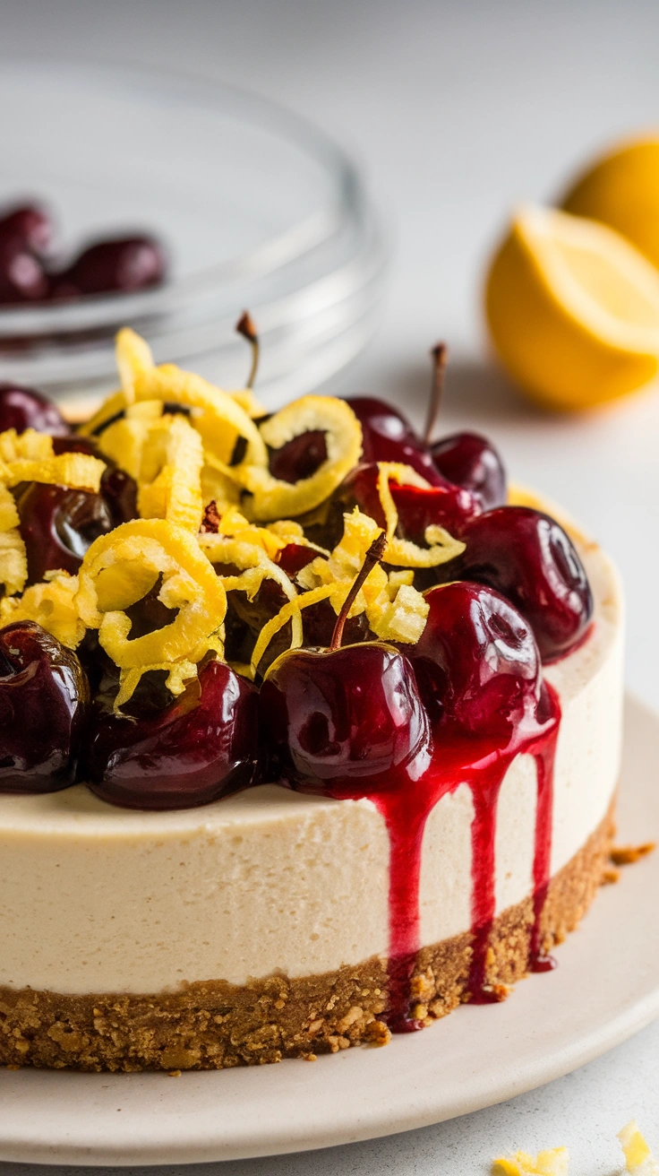 Classic Baked Cherry Cheesecake