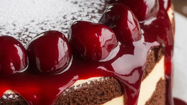 Cherry Cheesecake Chocolate Bundt Cake Recipe Made with a Cake Mix - Featured