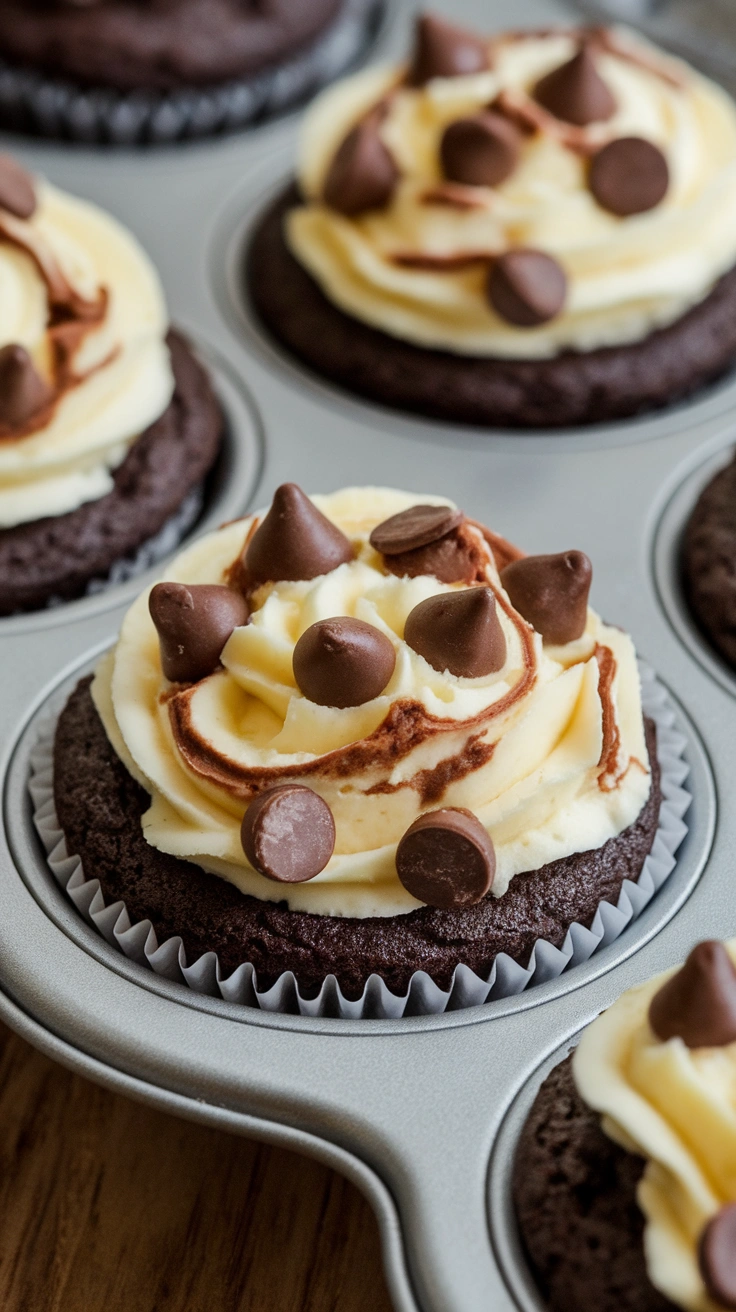 Bakery-Style Chocolate Cheesecake Muffins