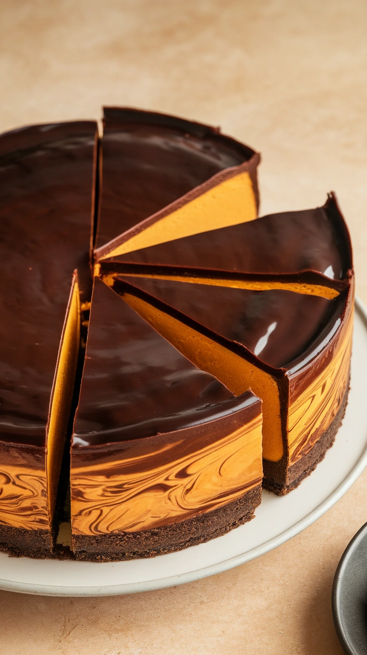 Dark Chocolate Pumpkin Cheesecake