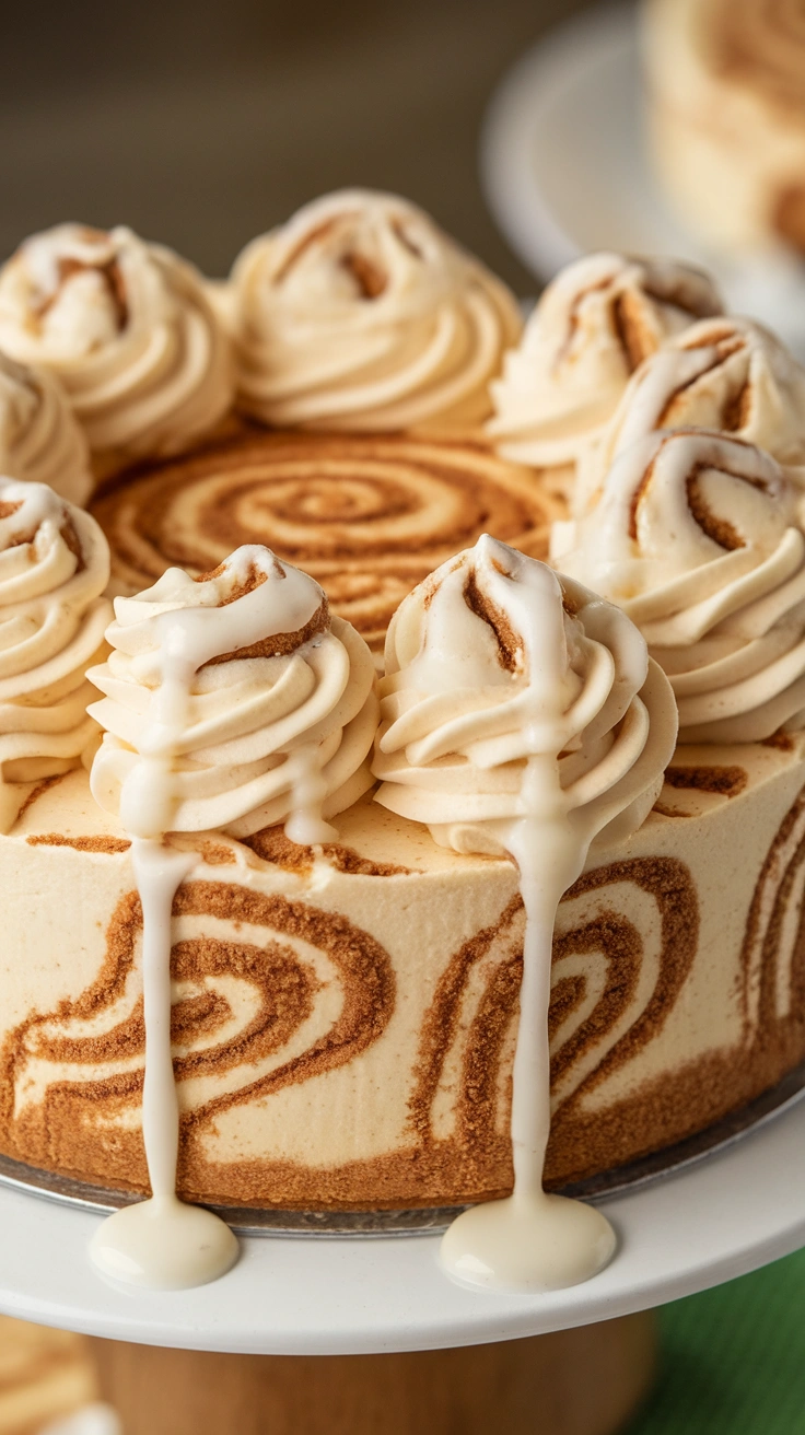 Swirled Cinnamon Roll Cheesecake
