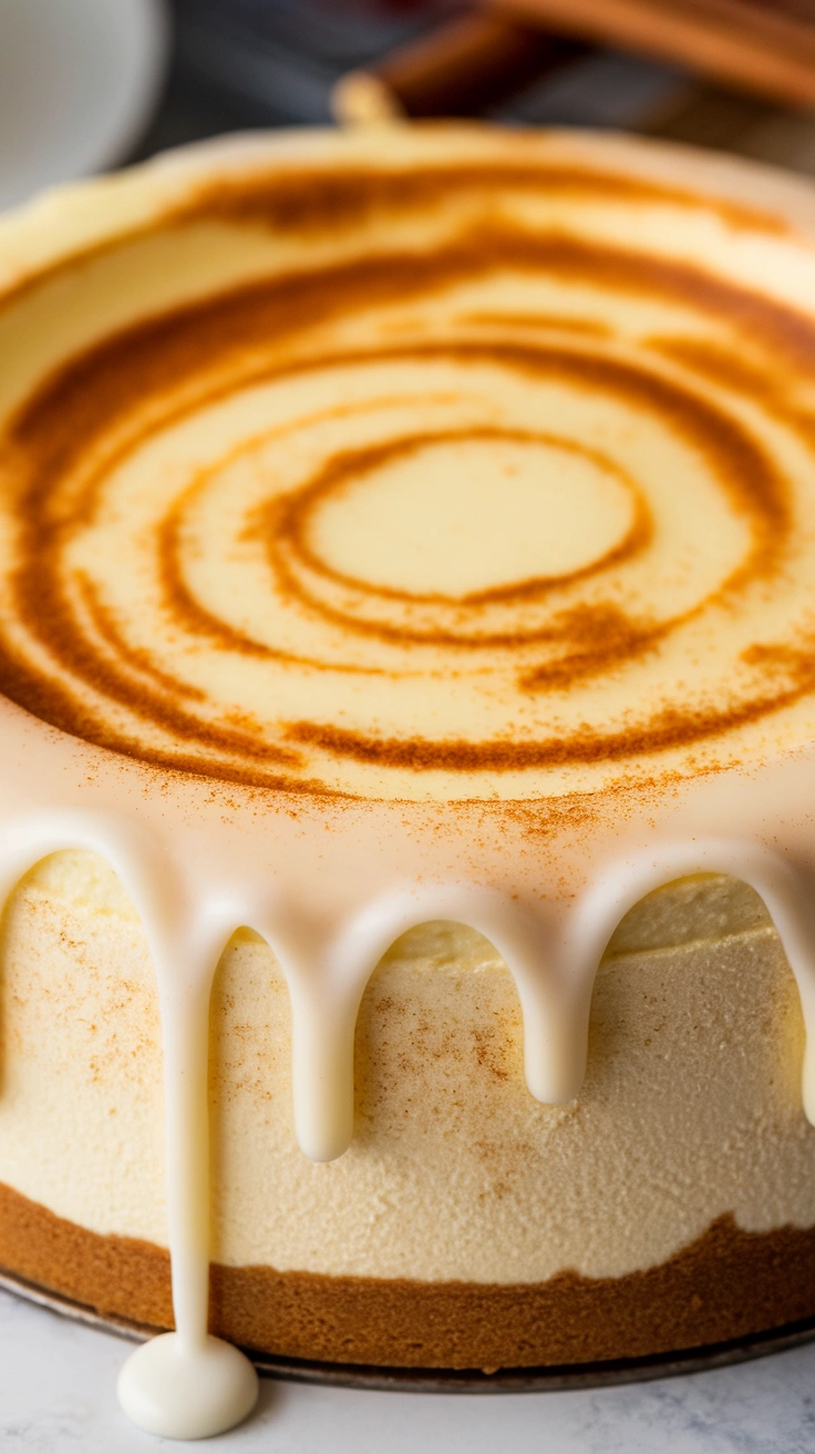 Homemade Cinnamon Roll Cheesecake