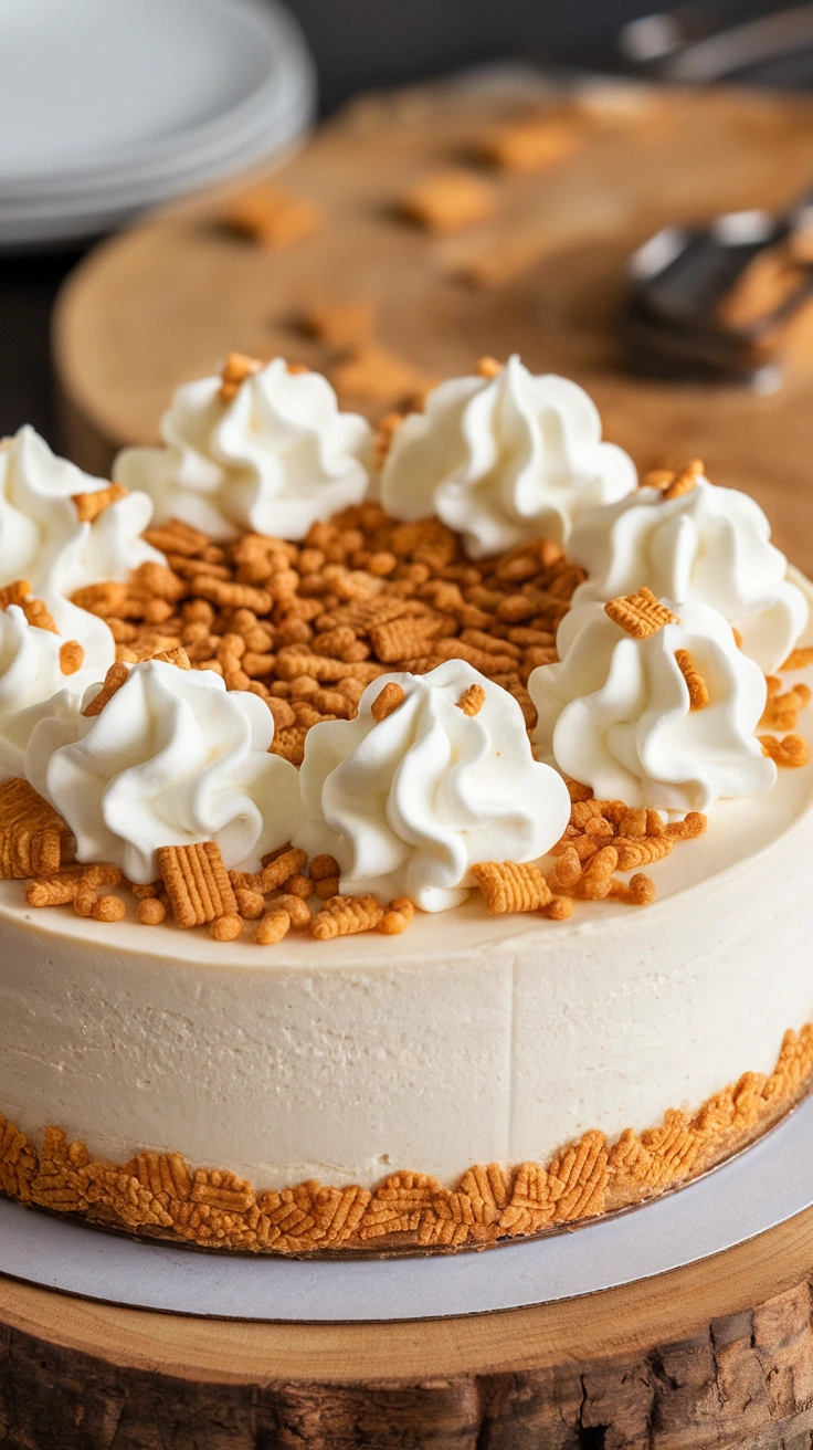 Cinnamon Toast Crunch Cereal Cheesecake