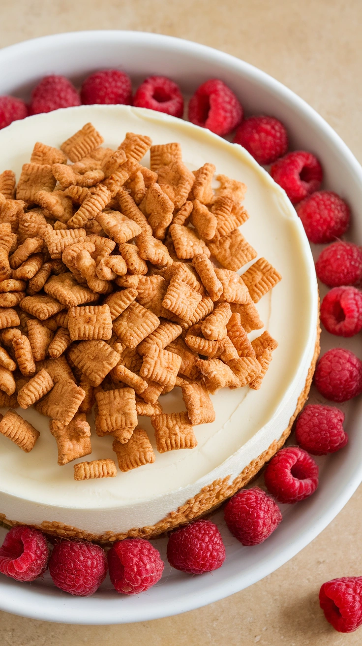Cinnamon Toast Crunch Cereal Cheesecake