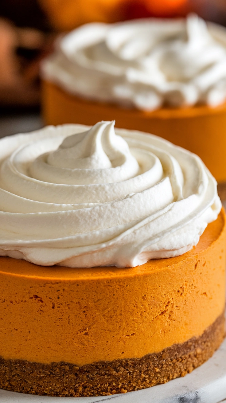 Spiced Double Layer Pumpkin Cheesecake