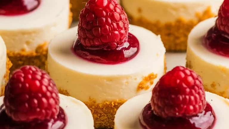 Easy Mini Raspberry Cheesecakes (No Bake) - Featured