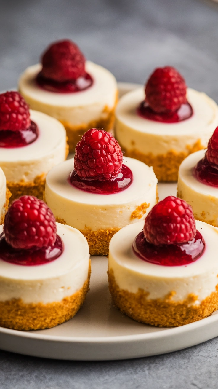 No-Bake Mini Raspberry Cheesecakes