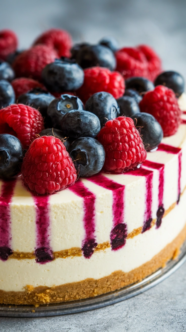 No-Bake Mixed Berry Cheesecake