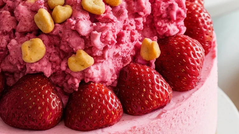 Easy Strawberry Crunch Cheesecake Recipe - Featured