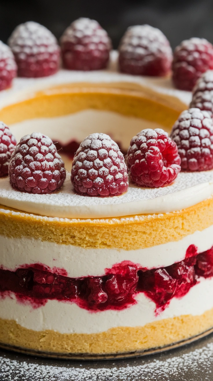 Raspberry English Trifle Cheesecake