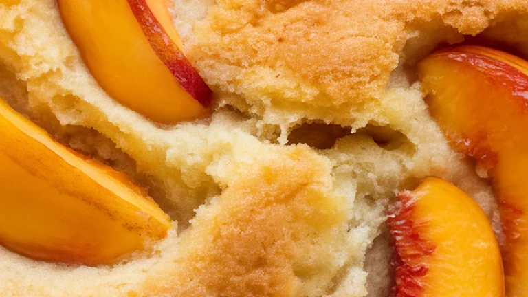 Fresh Peaches with Sweet Baked Batter - Featured