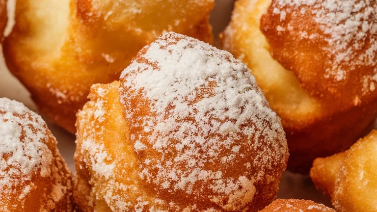 Fried Dough with Nutmeg and Confectioners' Sugar - Featured