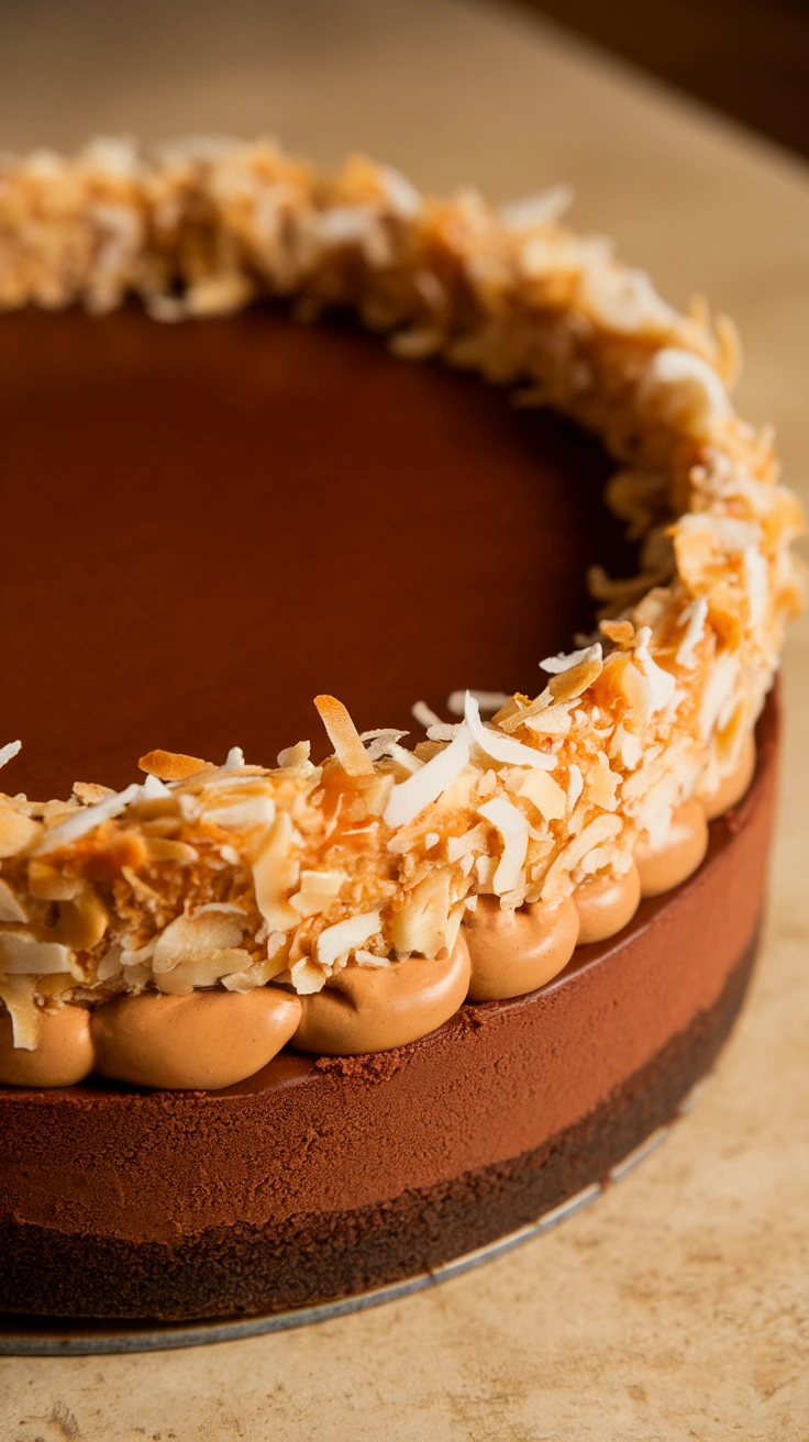Coconut Pecan German Chocolate Cheesecake