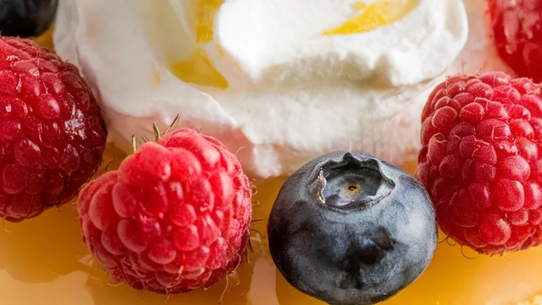 Honey Lemon Cake with Whipped Cream and Berries - Featured