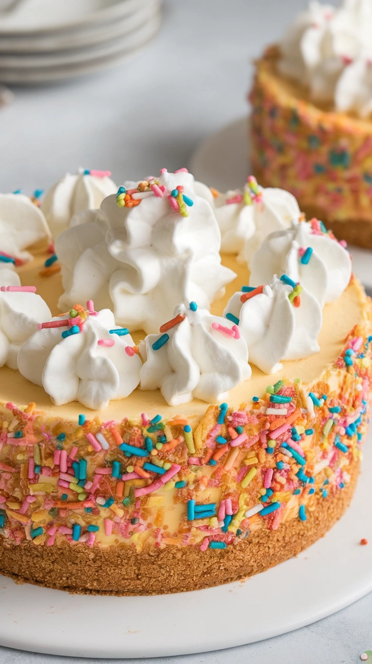 Instant Pot Vanilla Funfetti Cheesecake