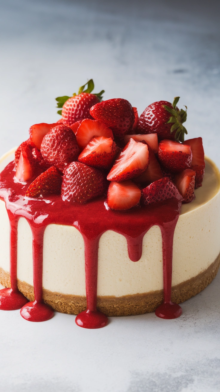 Creamy Instant Pot Strawberry Cheesecake