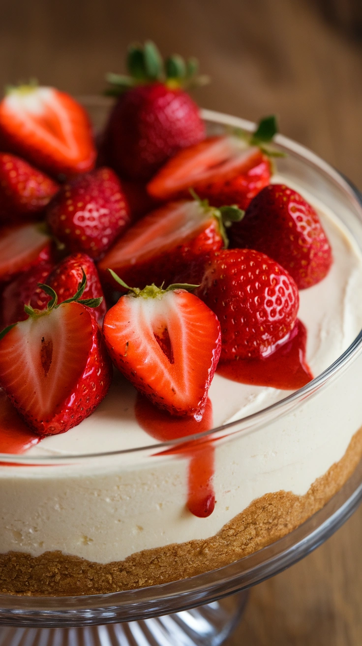 Jam Jar Strawberry Cheesecakes