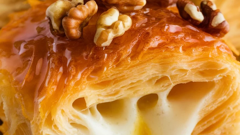 Kadaif Cheese Pastry with Rose Orange Blossom Syrup - Featured