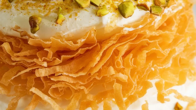 Kataifi Pastry with Ashta and Pistachios - Featured