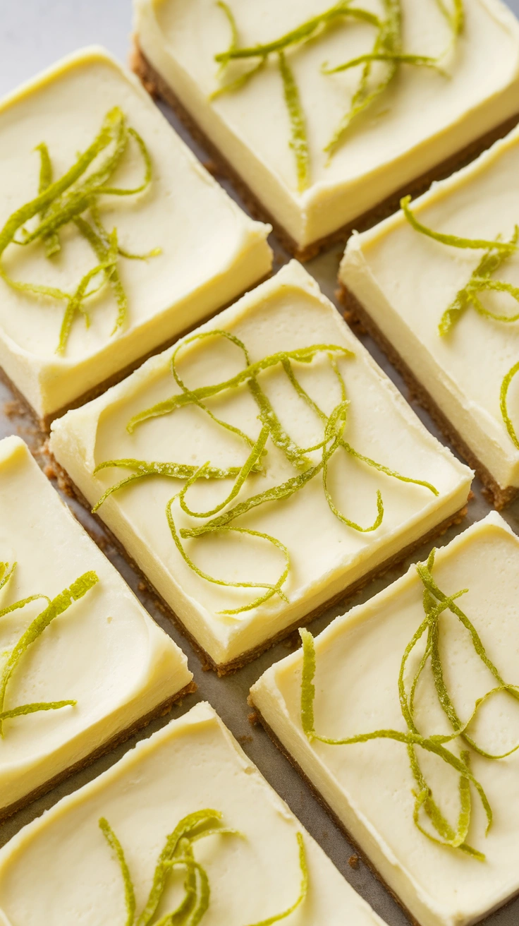 Tangy Keto Lime Cheesecake Bars