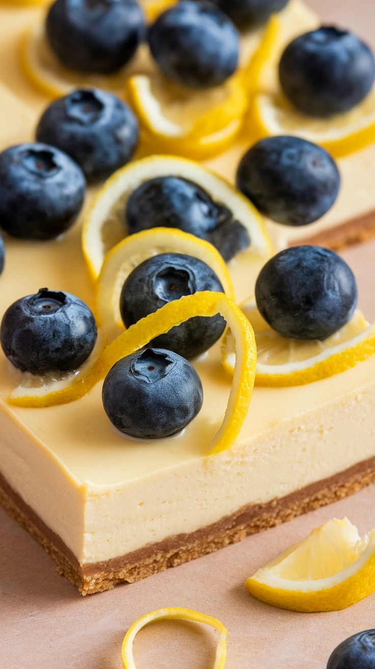 Baked Lemon Blueberry Cheesecake Bars